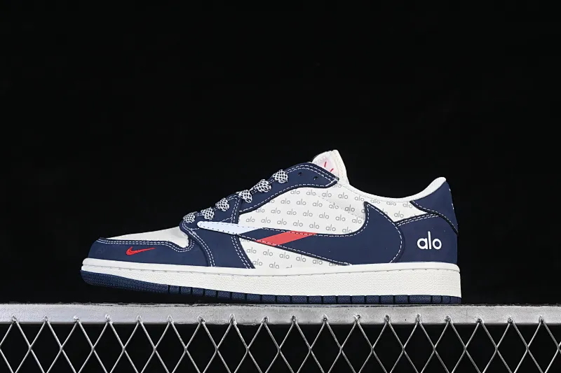 All categories Air Jordan Jordan series basketball shoes Air Jordan 1 Low High-end customized low-top sneakers Travis Scott x Fragment Design x Air Jordan 1 Low OG SP AJ1 Joe 1 joint navy blue low-top cultural casual sneakers DZ2688-012